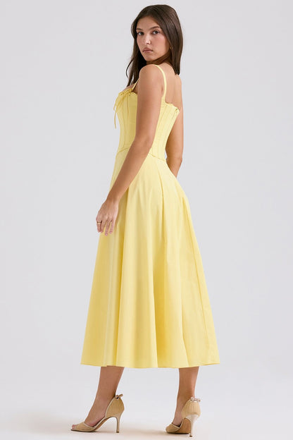 CLARABELLE SUNSHINE COTTON MIDI SUNDRESS