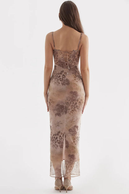 AIZA PRINT BUSTIER SUNDRESS