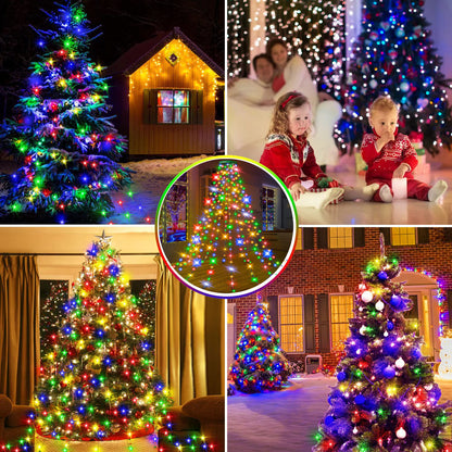 Waterproof Christmas Tree Waterfall Lights with Ring