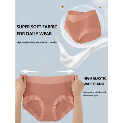 Silky High-Waist Seamless Briefs With Scalloped Edges (6 pack)