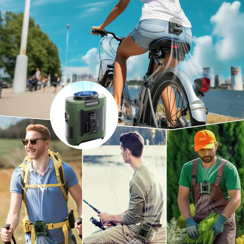 🌬️ Portable USB Waist Fan – Stay Cool Anywhere, Anytime!