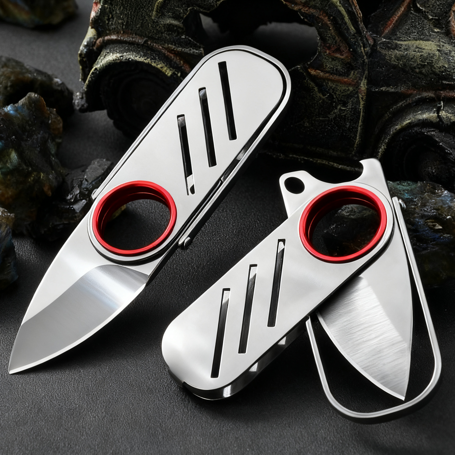 All-Steel Ring Push Blade – Portable Bottle Opener
