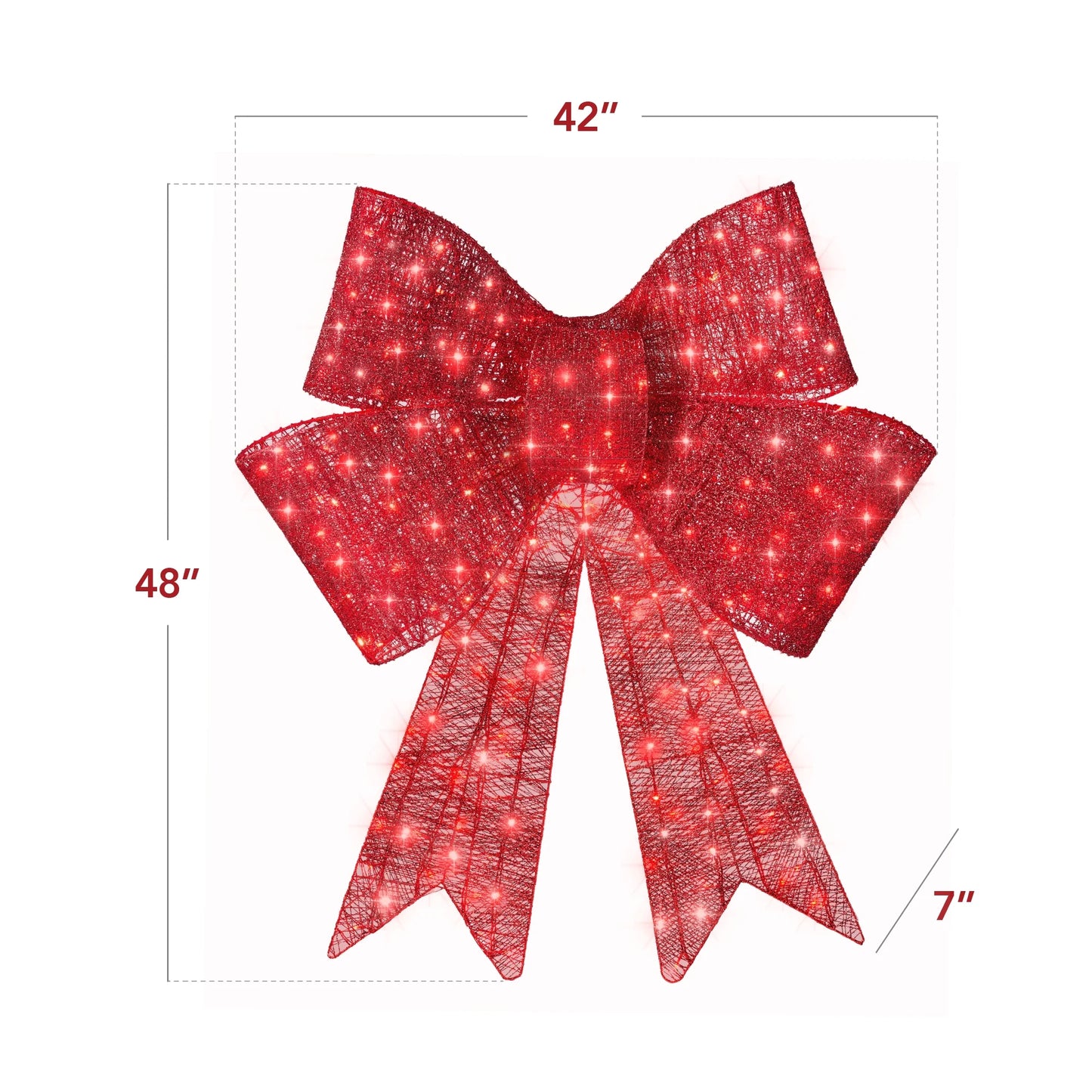 Set of 2 Pre-Lit Christmas Bow Decoration