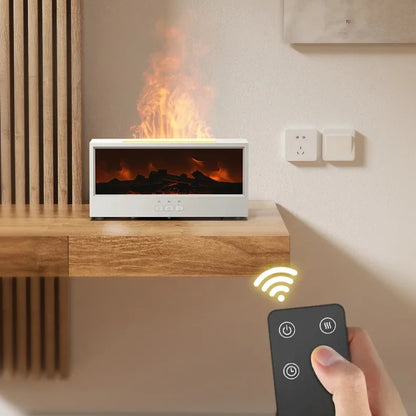 Smart Humidifier & Essential Oil Diffuser – Realistic LED Fireplace Ambiance