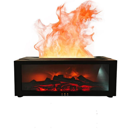 Smart Humidifier & Essential Oil Diffuser – Realistic LED Fireplace Ambiance
