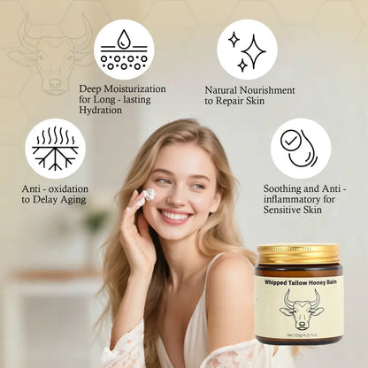 Whipped Grass-Fed Beef Tallow Honey Balm