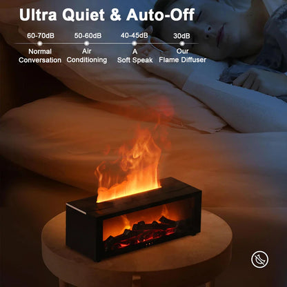 Smart Humidifier & Essential Oil Diffuser – Realistic LED Fireplace Ambiance