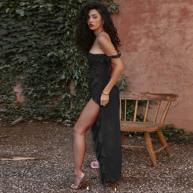 ARIELA RUFFLE MAXI DRESS