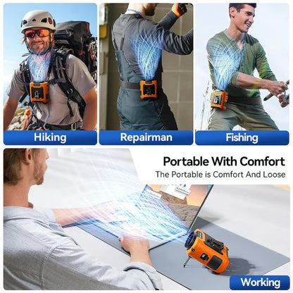 🌬️ Portable USB Waist Fan – Stay Cool Anywhere, Anytime!