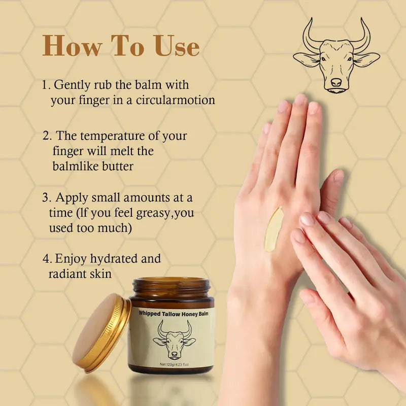 Whipped Grass-Fed Beef Tallow Honey Balm