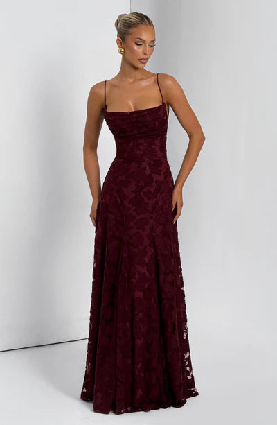 FRANCIS MAXI DRESS-CHERRY LACQUER