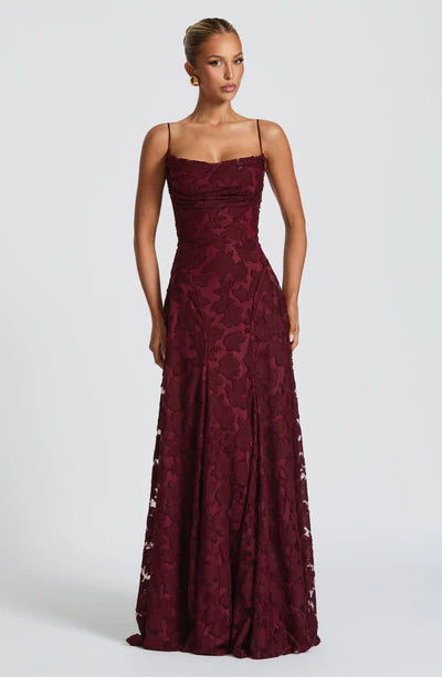 FRANCIS MAXI DRESS-CHERRY LACQUER