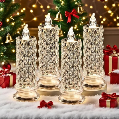 Christmas LED Crystal Candle Lamp – Sparkling Holiday Ambience & Elegant Décor
