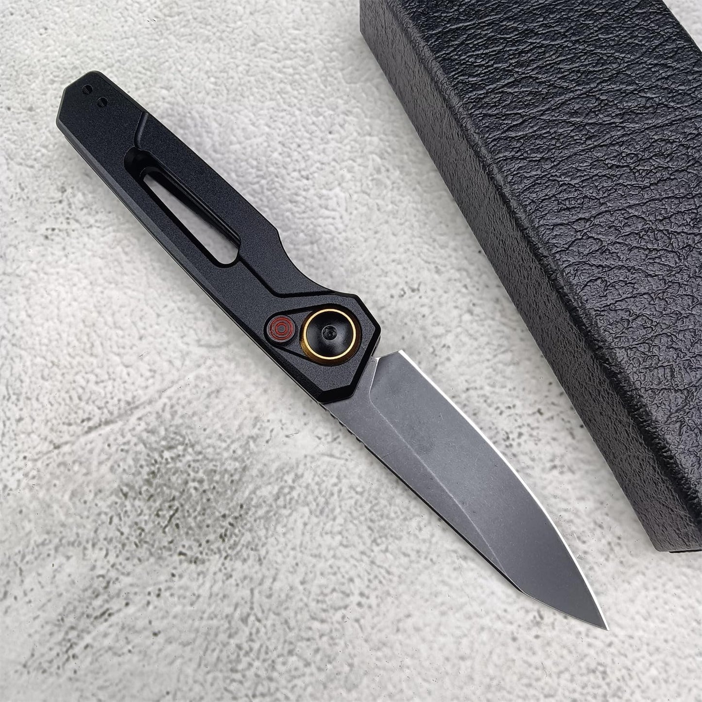 Spring Assist Button Lock 7550 Stainless Steel