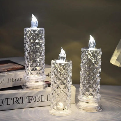 Christmas LED Crystal Candle Lamp – Sparkling Holiday Ambience & Elegant Décor