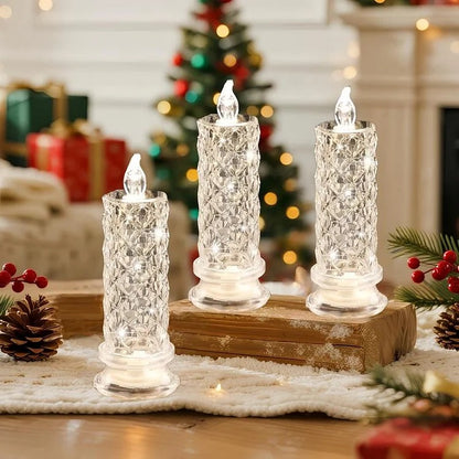 Christmas LED Crystal Candle Lamp – Sparkling Holiday Ambience & Elegant Décor