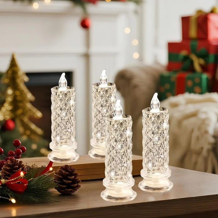 Christmas LED Crystal Candle Lamp – Sparkling Holiday Ambience & Elegant Décor