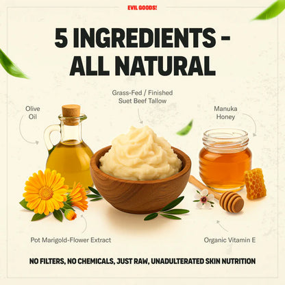 Whipped Beef Tallow & Manuka Honey Organic Nourishing Face Cream