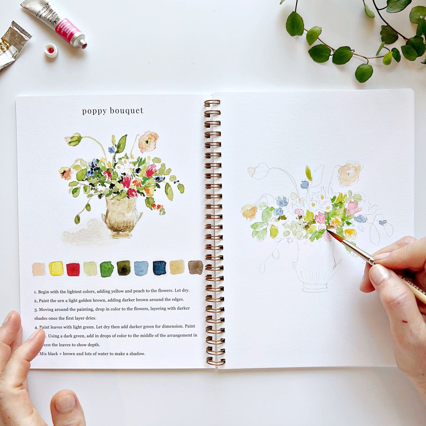 🎨 Bouquets Watercolor Workbook – Paint, Practice & Play