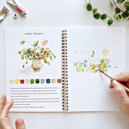 🎨 Bouquets Watercolor Workbook – Paint, Practice & Play