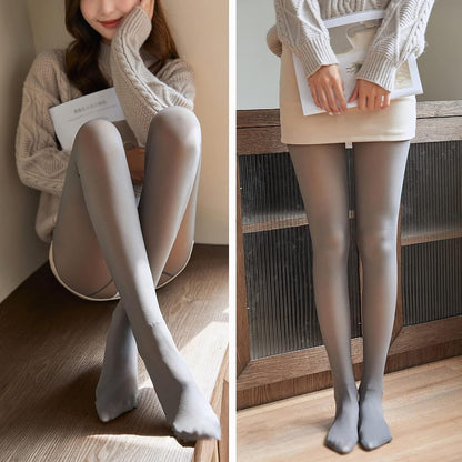 Flawless Legs Fake Translucent Warm Plush Lined Elastic Tights