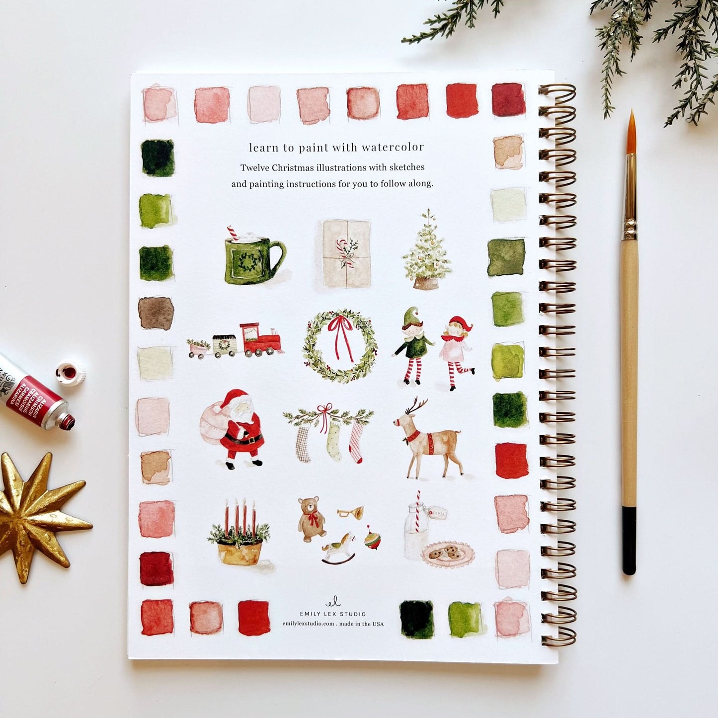 🎨 Christmas Watercolor Workbook – Paint, Practice & Play