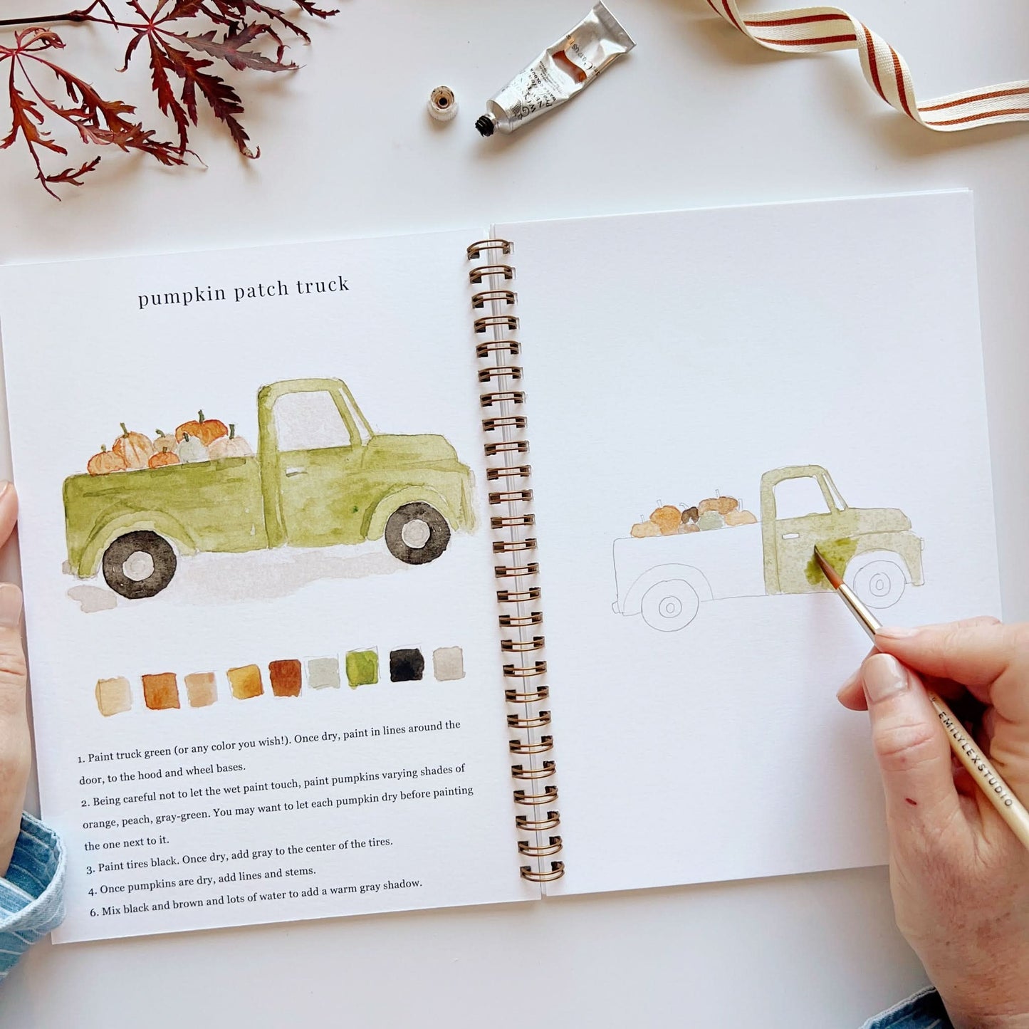 🎨 Autumn Watercolor Workbook – Paint, Practice & Play
