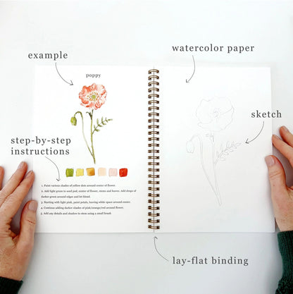 🎨 Flowers Watercolor Workbook – Paint, Practice & Play