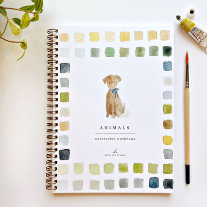 🎨 Animals Watercolor Workbook – Paint, Practice & Play