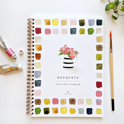 🎨 Bouquets Watercolor Workbook – Paint, Practice & Play