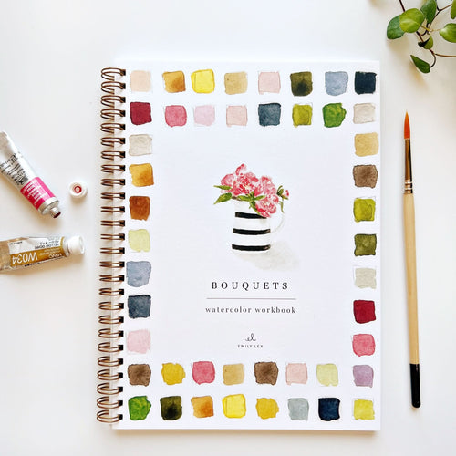 🎨 Bouquets Watercolor Workbook – Paint, Practice & Play