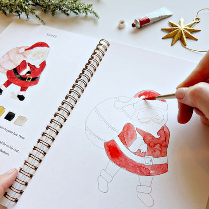 🎨 Christmas Watercolor Workbook – Paint, Practice & Play