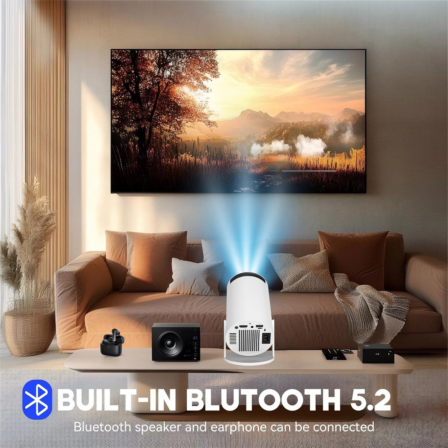 Mini Projector with 2 Joysticks — 4K Portable Home & Outdoor Theater