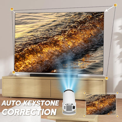 Mini Projector with 2 Joysticks — 4K Portable Home & Outdoor Theater