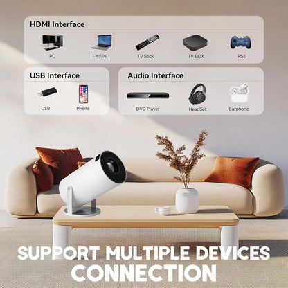 Mini Projector with 2 Joysticks — 4K Portable Home & Outdoor Theater