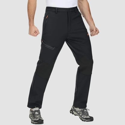 Men's Fleece Lined Winter Snow Pants – Water Resistant, 4 Zip Pockets