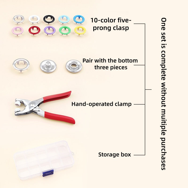 200/300 Sets Hollow Snap Fastener Kit — Colorful, Durable & Ready for Every Crafting Project