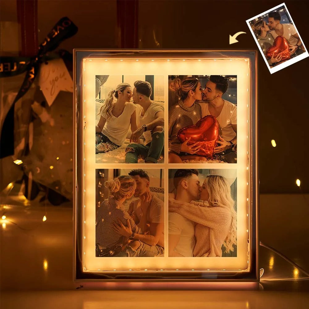LED Mirror Glow Light Box – Keepsake Picture Frame for Meaningful Moments