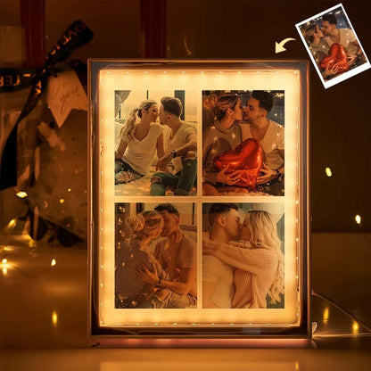 LED Mirror Glow Light Box – Keepsake Picture Frame for Meaningful Moments