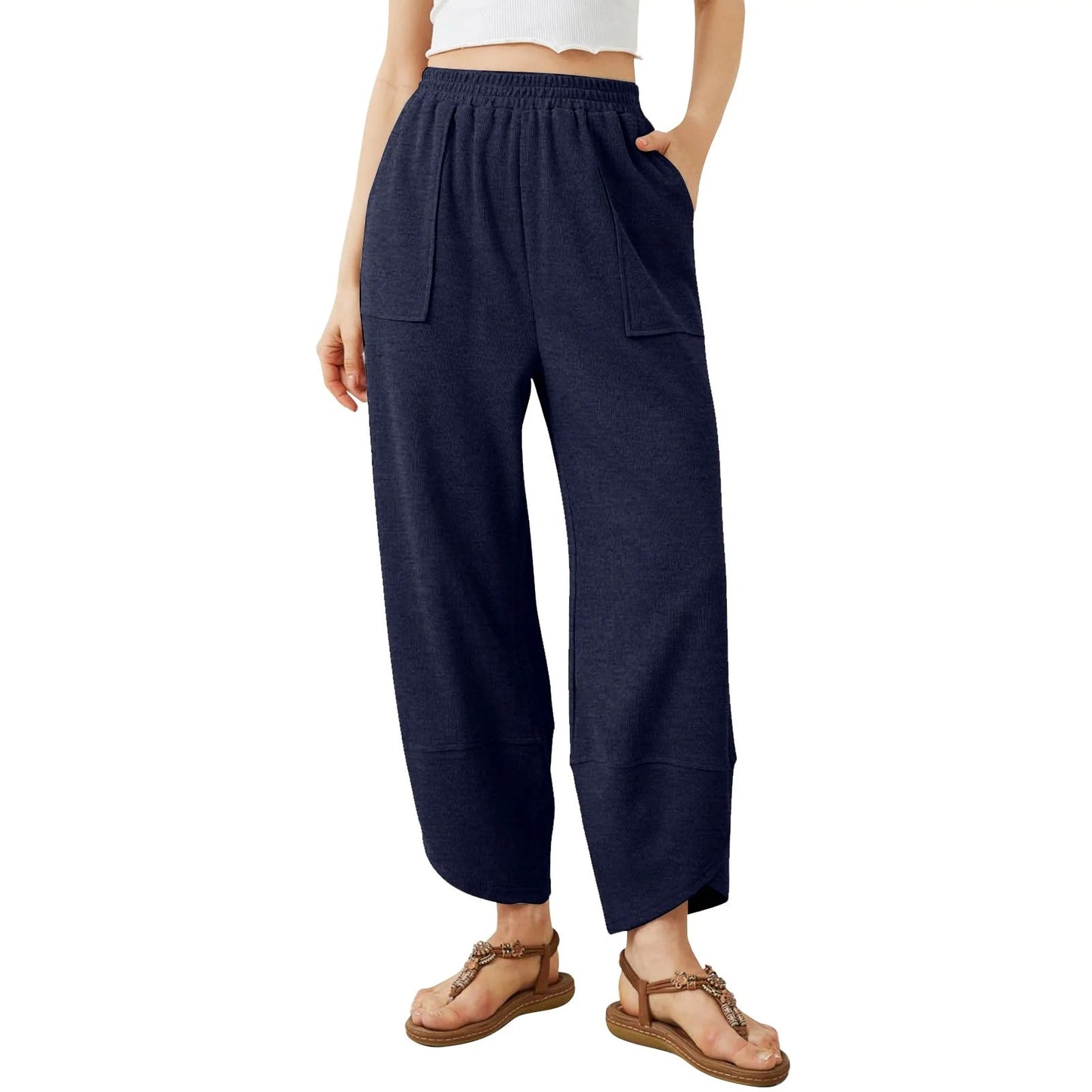 Womens Baggy Wide Leg Pants with Large Pockets