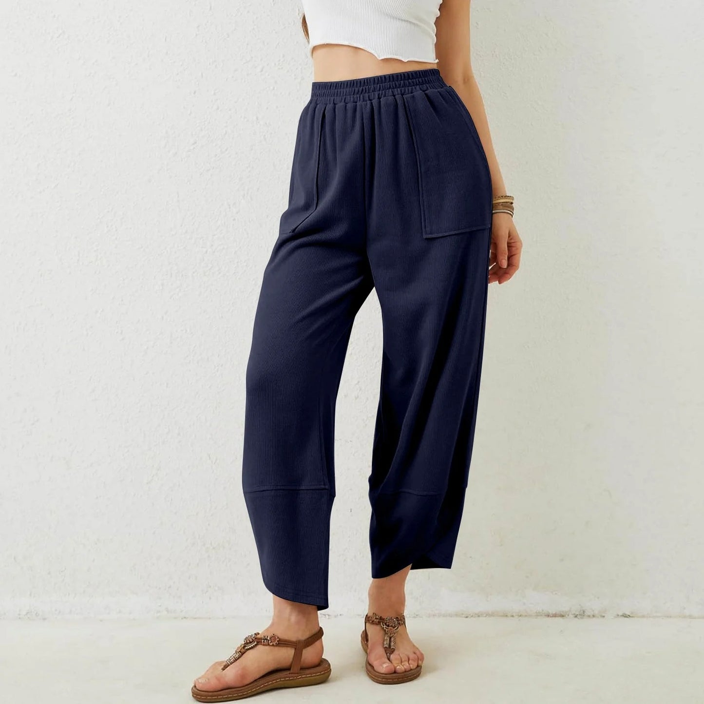 Womens Baggy Wide Leg Pants with Large Pockets