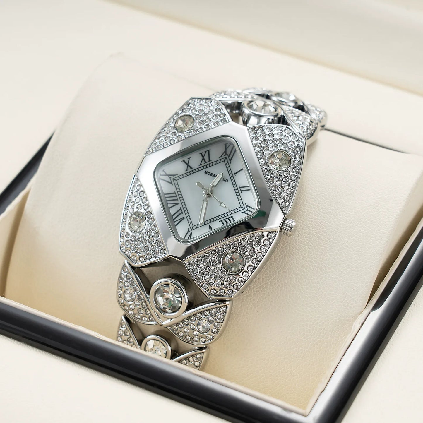 Luxury Full Diamond Bangle Bracelet Watch