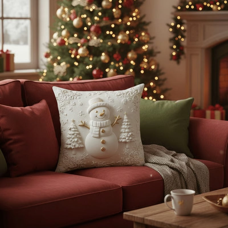 3D Christmas Velvet Pillow Covers – 4-Piece Set