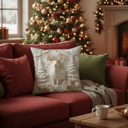 3D Christmas Velvet Pillow Covers – 4-Piece Set