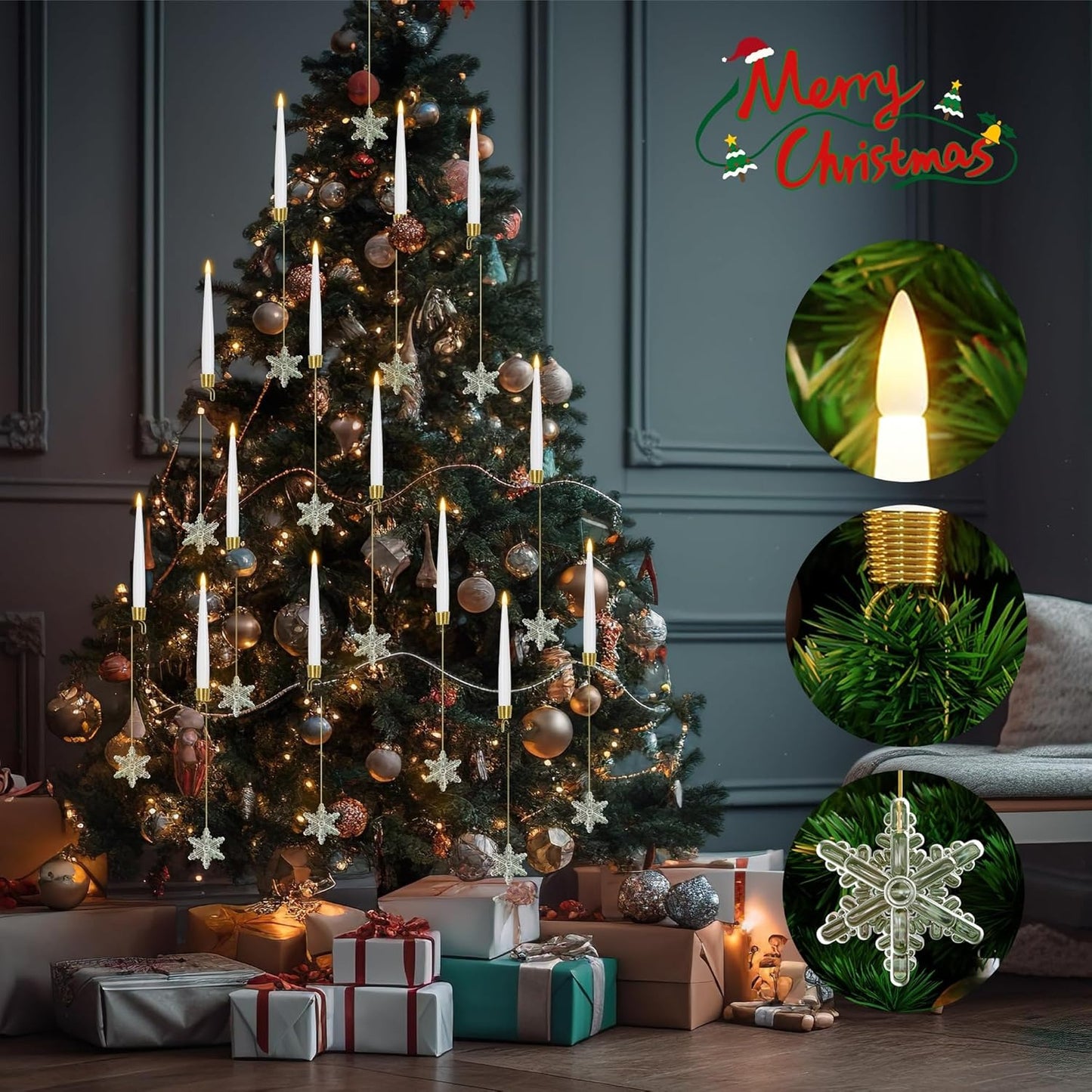 Christmas LED Candle Ornaments – Remote-Control Holiday Lights (6/12/18PCS)