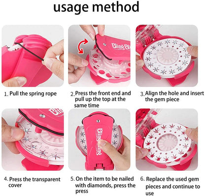 Gemstone Hair Styling Tool Kit – Quick, Safe & Fun Hair Sparkle Maker for All Ages