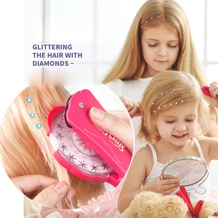 Gemstone Hair Styling Tool Kit – Quick, Safe & Fun Hair Sparkle Maker for All Ages