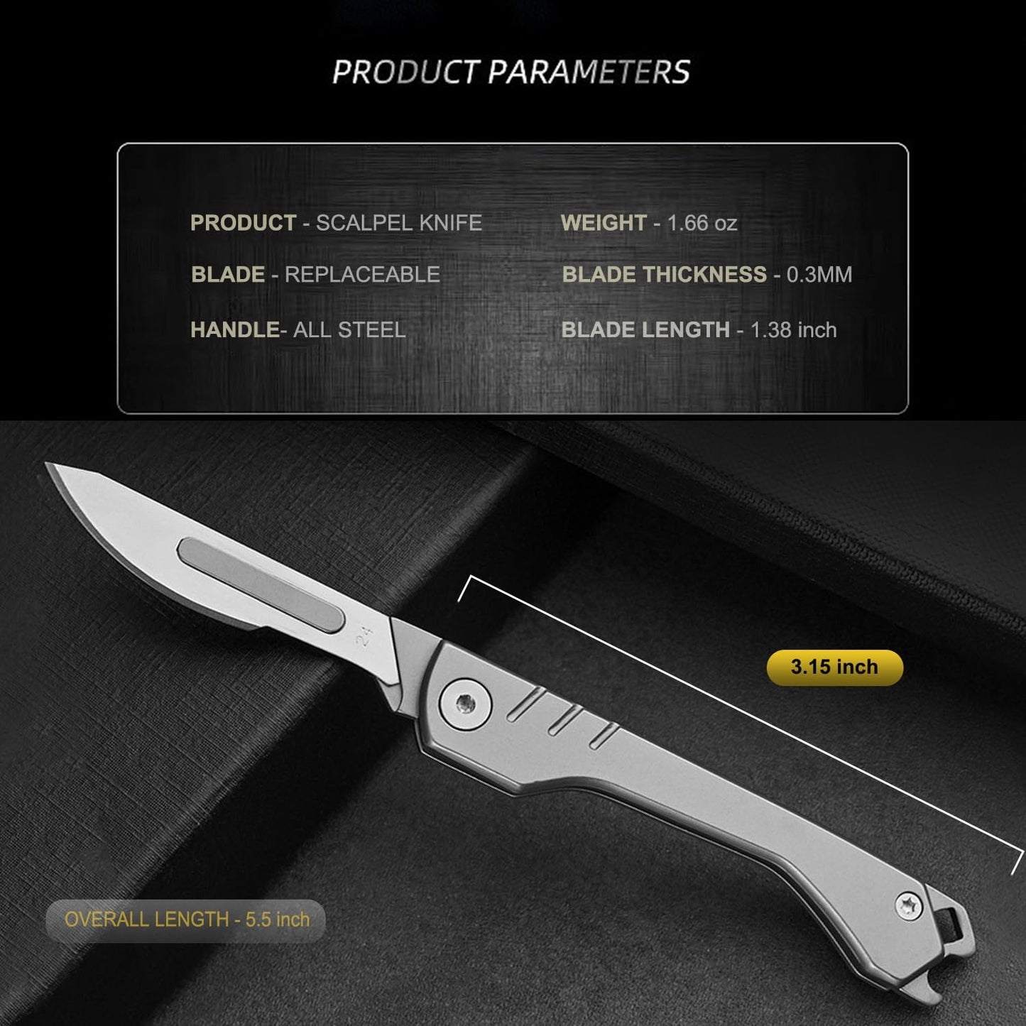 ⚔️Folding Scalpel Tool with 10pcs Replaceable Blades