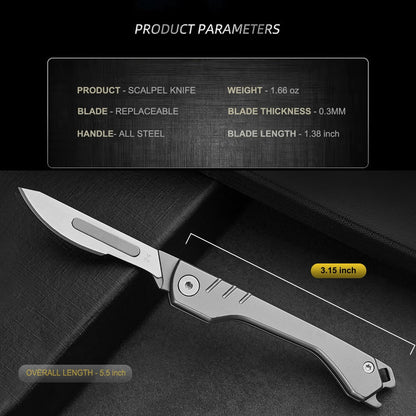 ⚔️Folding Scalpel Tool with 10pcs Replaceable Blades