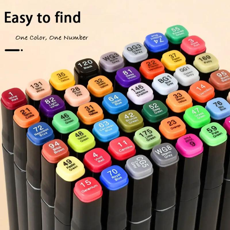 Dual Tip Alcohol Marker Pen Set – 24/36/48/60 Colors for Art, DIY Crafts & Easter Gifts